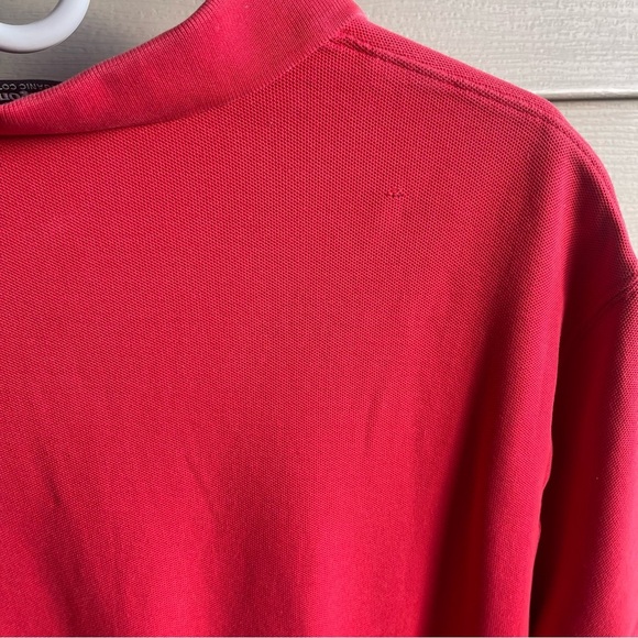 Patagonia Polo Shirt Men’s Large Red Hiking Hiker Organic Cotton Rugby Mens - Picture 3 of 8